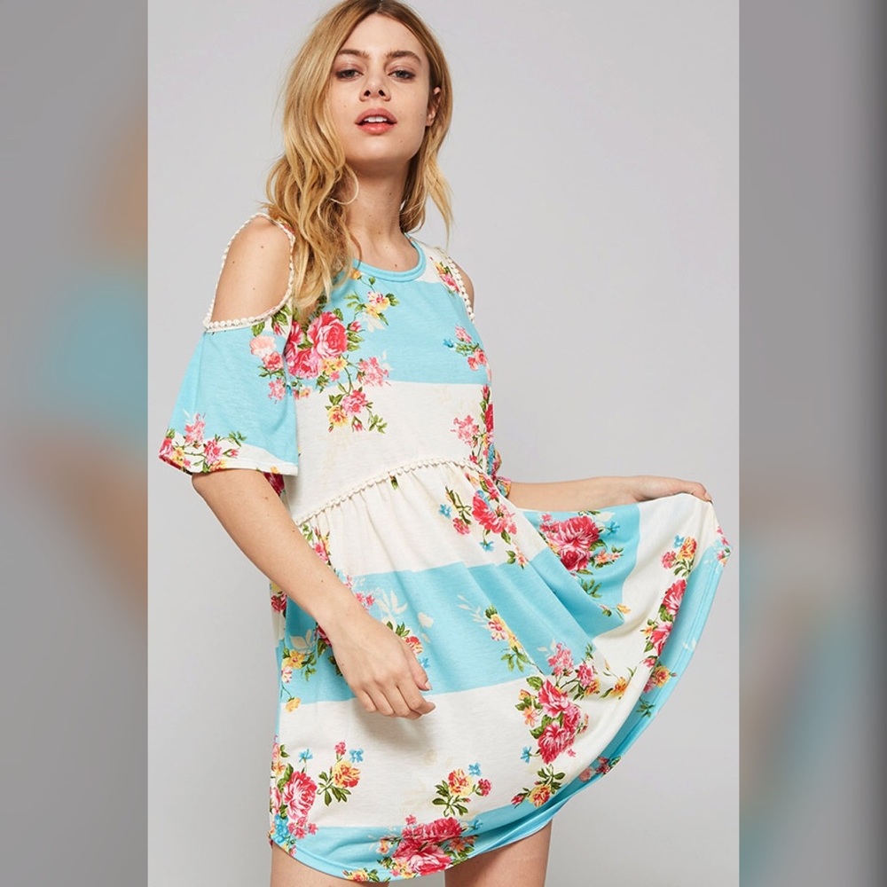 🌷LAST 1!! Gorgeous Aqua/White Floral Dress! - Picture 6 of 6